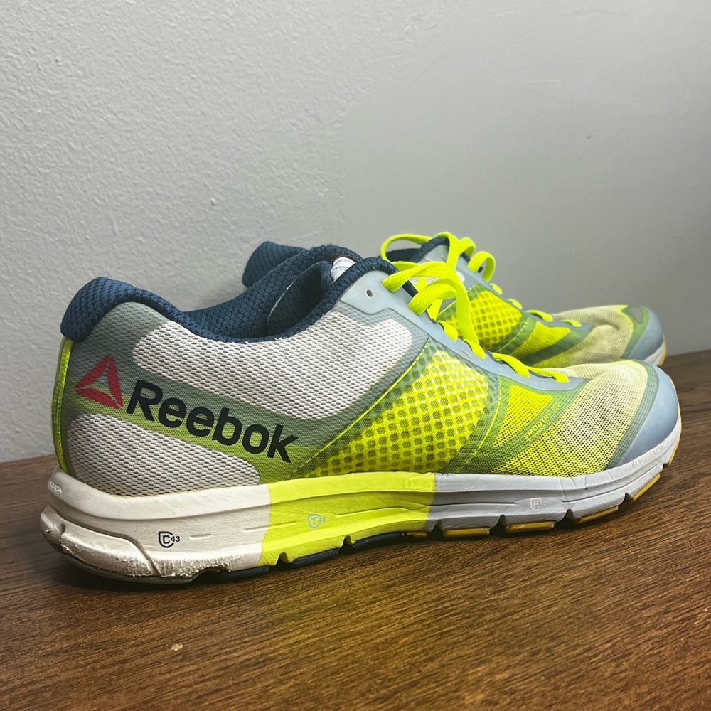 REEBOK ONE CUSHION Women's Sneaker - blue, gray, neon yellow - W 8.5